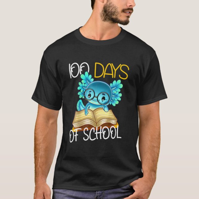 T-shirt Joyeux 100 Jours De L'École Axolotl 2022 Maternell (Devant)
