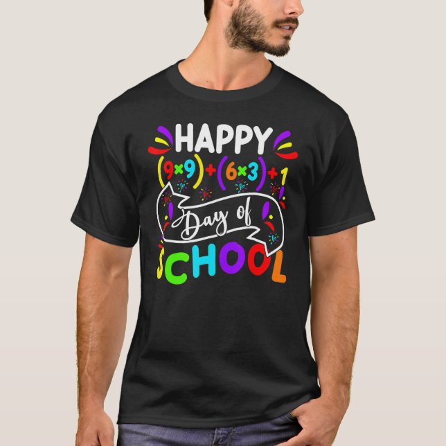 T-shirt Joyeux 100 jours de l'école enseignant de mathémat (Devant)