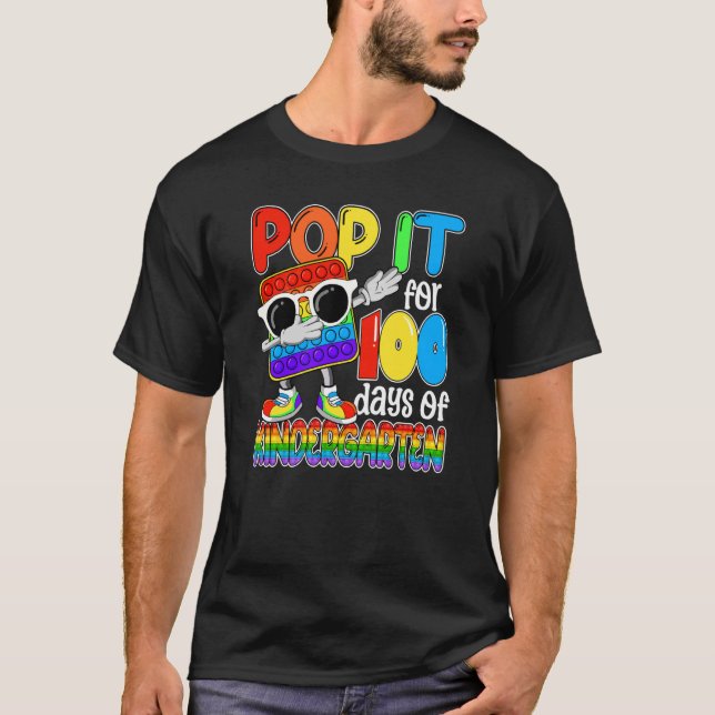 T-shirt Joyeux 100 Jours De L'École maternelle 100e Pop it (Devant)