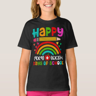 T-shirt Joyeux 100 jours de l'école Rainbow Math