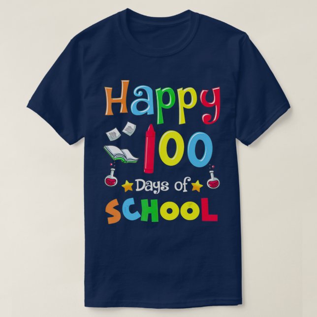 T-shirt Joyeux 100 Jours De Scolarité Enfants Drôle Retour (Design devant)