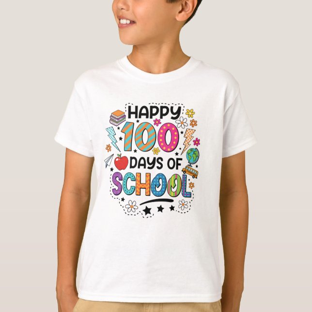 T-Shirt Joyeux 100 Jours d'École (Devant)
