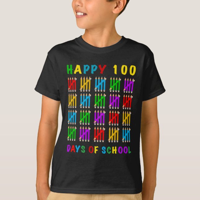 T-shirt Joyeux 100 Jours D'École (Devant)