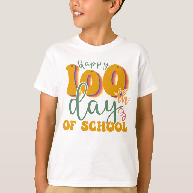 T-shirt Joyeux 100 Jours D'École (Devant)