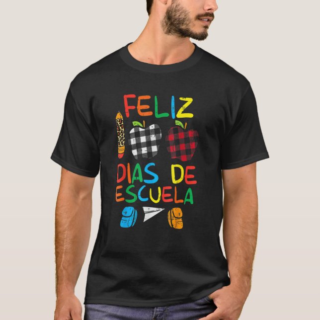 T-shirt Joyeux 100 jours d'école 00e jour d'école espagnol (Devant)