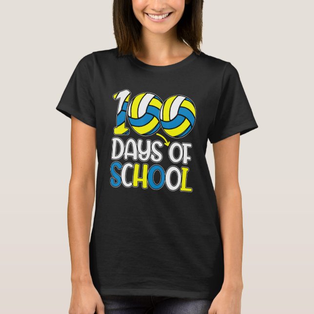 T-shirt Joyeux 100 Jours D'École 100E Jour Thé De Volley (Devant)
