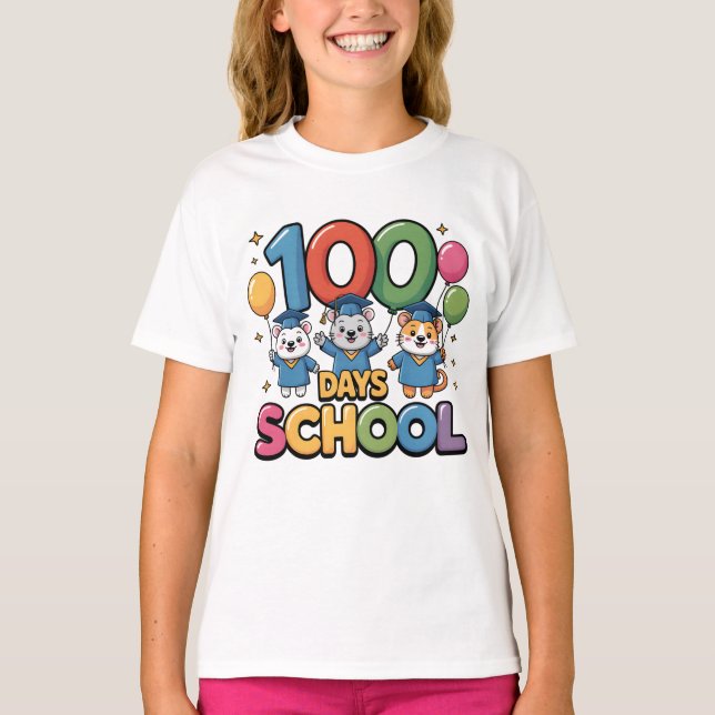 T-Shirt Joyeux 100 Jours d'École | Cel École Migno (Devant)