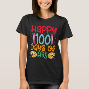 T-shirt Joyeux 100 Jours D'École D'Art Enseignants Filles 