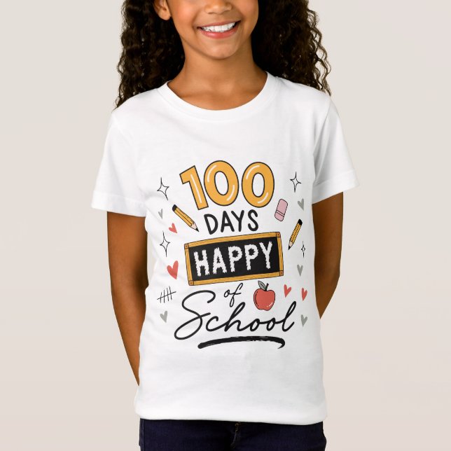 T-Shirt Joyeux 100 Jours d'École Enseignant Maternelle (Devant)
