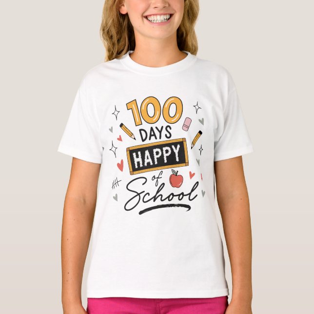 T-shirt Joyeux 100 Jours d'École Enseignant Maternelle (Devant)