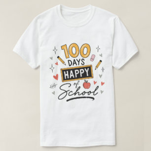 T-shirt Joyeux 100 Jours d'École Enseignant Maternelle