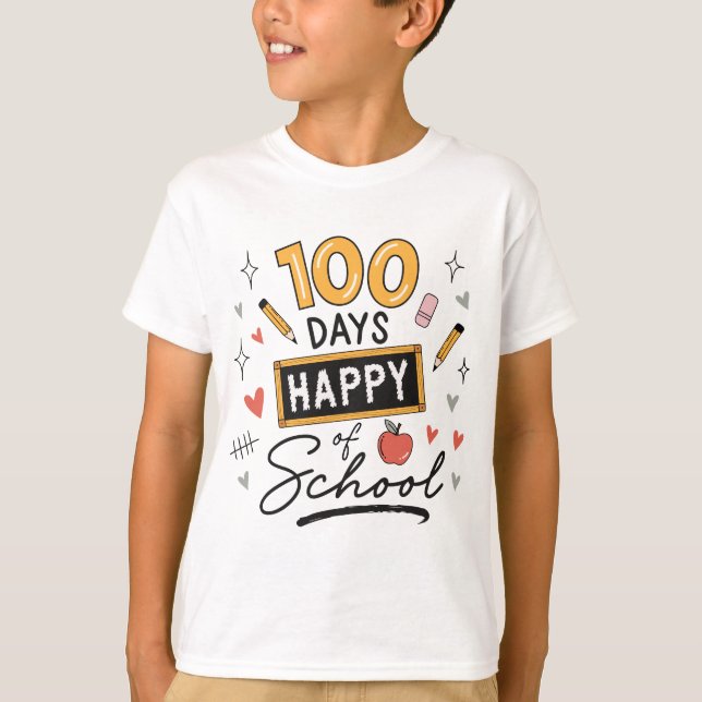 T-shirt Joyeux 100 Jours d'École Enseignant Maternelle (Devant)
