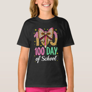 T-shirt Joyeux 100 Jours d'École Enseignants Joli Nœud Ros