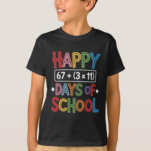 T-shirt Joyeux 100 Jours D'École Équation Mathématique Ens (Devant)