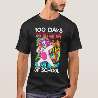 T-shirt Joyeux 100 Jours D'école Filles Dabbing Licorne Th