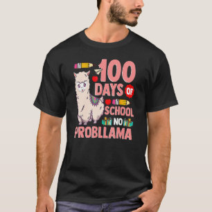 T-shirt Joyeux 100 Jours D'école Pas De Problème Lama 100è