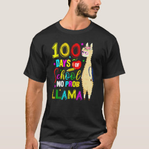 T-shirt Joyeux 100 Jours D'école Pas De Problème Lama 100è