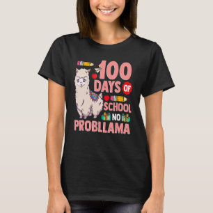 T-shirt Joyeux 100 Jours D'École Pas De Problème Llama 100