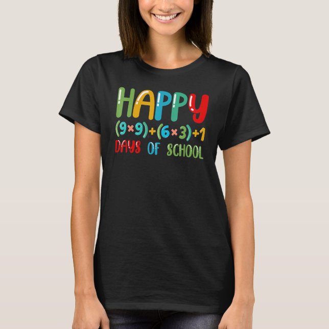 T-shirt Joyeux 100 Jours D'École Pour Les Étudiants Aiment (Devant)
