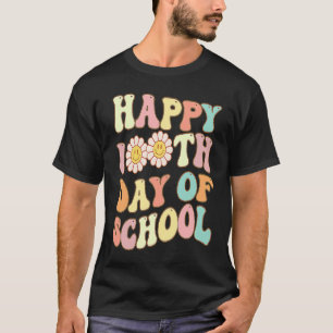T-shirt Joyeux 100 Jours d'École Professeur Fille Rétro Gr
