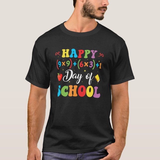 T-shirt Joyeux 100 Jours D'Enseignant En Mathématiques À L (Devant)