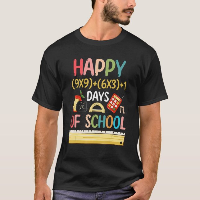 T-shirt Joyeux 100 Jours D'Enseignant Math Filles Garçons (Devant)