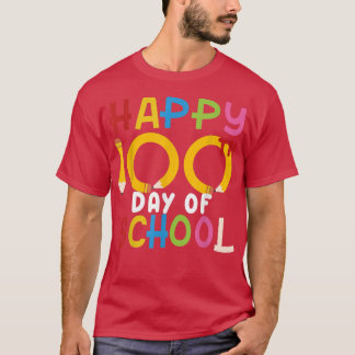 T-shirt Joyeux 100 Jours d'enseignant scolaire Étudiant en