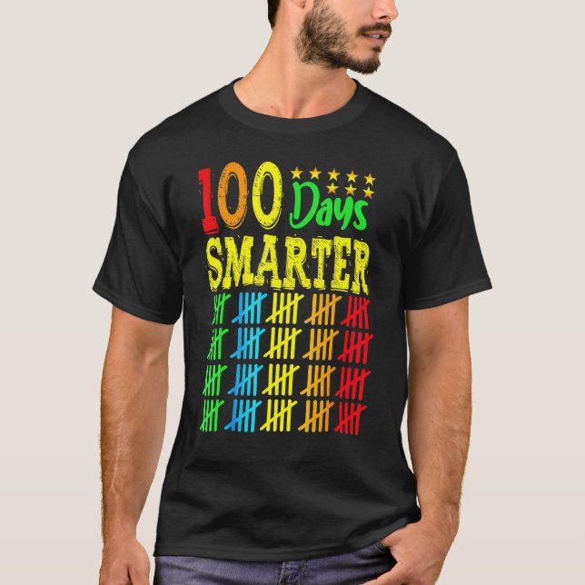 T-shirt Joyeux 100 Jours Smarter 100ème Jour De L'Enseigna (Devant)