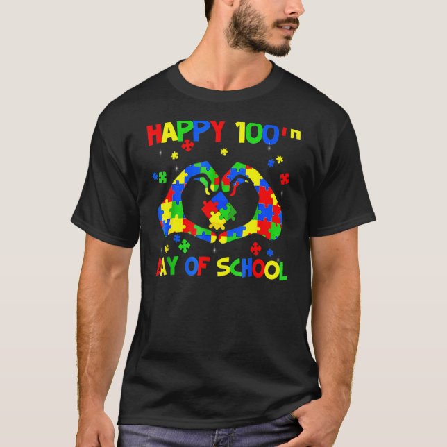 T-shirt Joyeux 100e Jour 100 Jours De Prix De L'Autisme Sc (Devant)