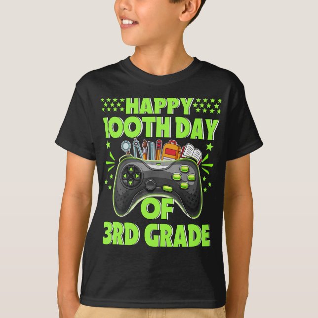 T-shirt Joyeux 100e jour de 3e année enseignant élève pour (Devant)