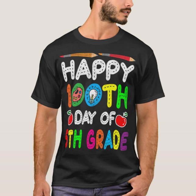 T-shirt Joyeux 100e jour de 5e année (Devant)