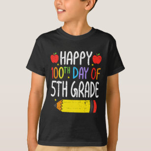 T-shirt Joyeux 100e Jour De 5e Année Étudiants Enseignants