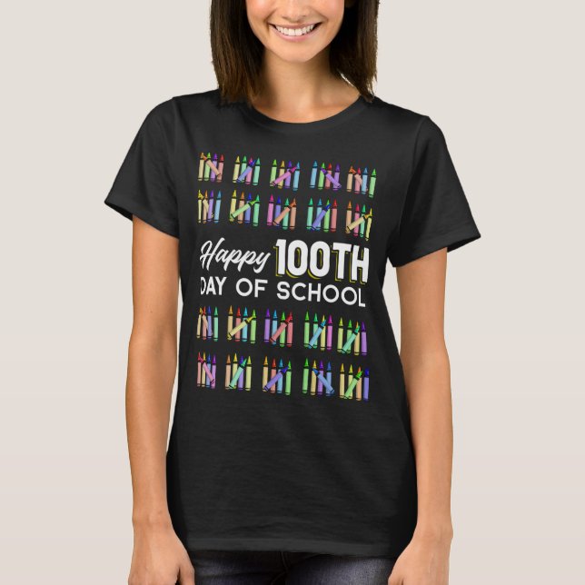 T-shirt Joyeux 100e Jour De Cadeau Étudiant 100 Jours De (Devant)
