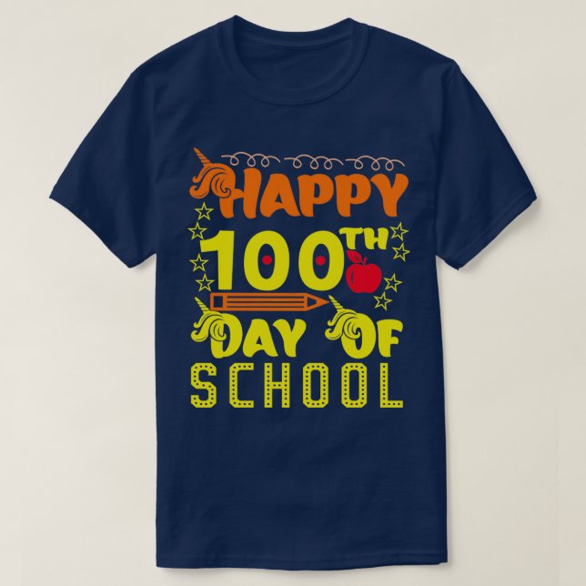 T-shirt joyeux 100e jour de cadeau scolaire pour les élève (Design devant)