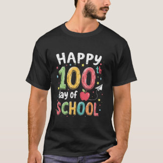 T-shirt Joyeux 100e jour de l'école 100 jours Enseignant e