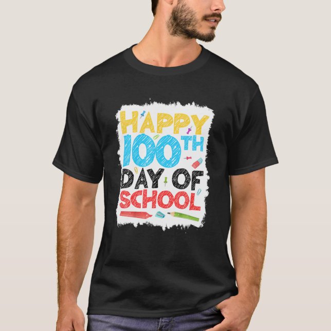 T-shirt Joyeux 100E Jour De L'École Drôle Pour Les Étudian (Devant)