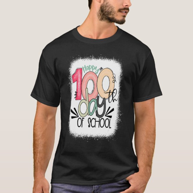 T-shirt Joyeux 100e Jour De L'École Enseignant 100 Jour (Devant)