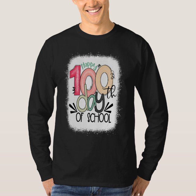T-shirt Joyeux 100e Jour De L'École Enseignant 100 Jour (Devant)
