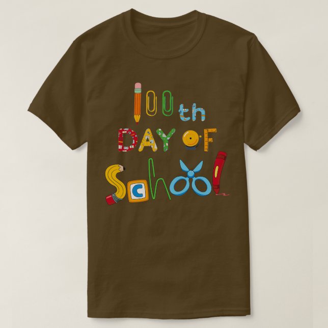 T-shirt Joyeux 100e jour de l'école pour enfants enseignan (Design devant)