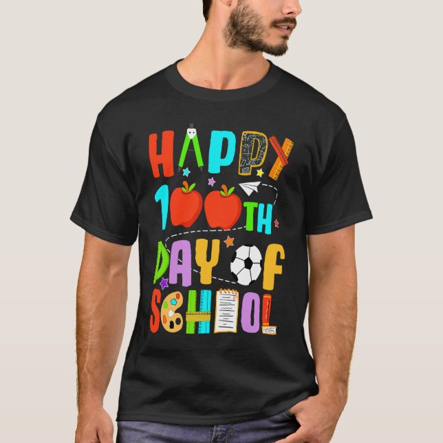 T-shirt Joyeux 100E Jour De L'École Prék Enseignant Présco (Devant)