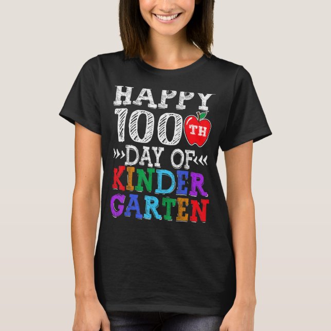 T-shirt Joyeux 100e jour de maternelle enseignant ou étudi (Devant)