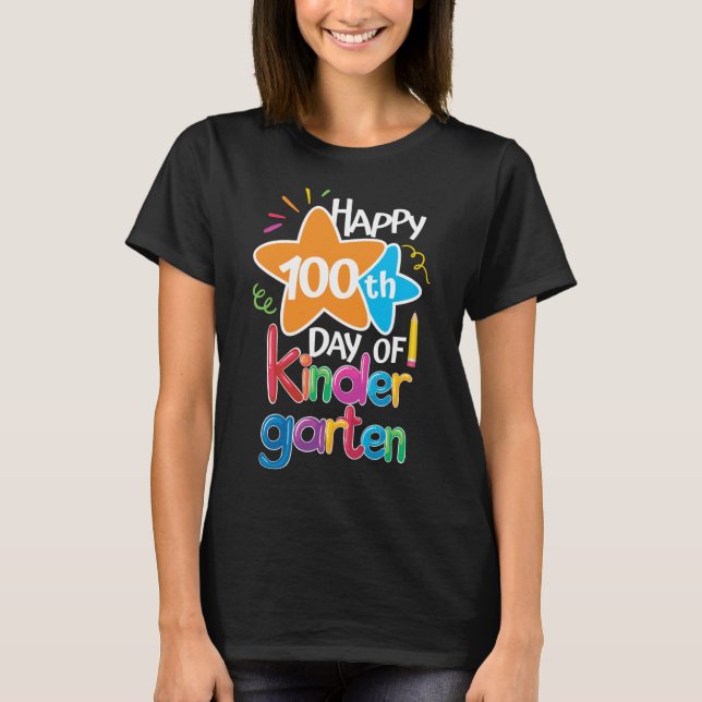 T-shirt Joyeux 100e Jour de maternelle pour enseignant & é (Devant)