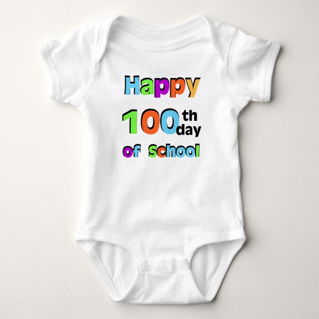 T-shirt Joyeux 100e jour d'école (Devant)