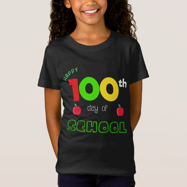 T-Shirt Joyeux 100e jour d'école (Devant)