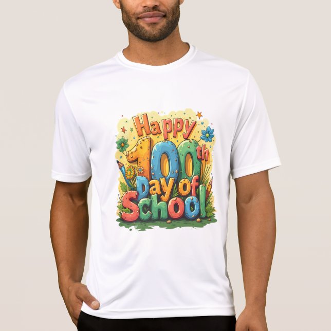 T-shirt joyeux 100e jour d'école (Devant)