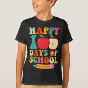 T-shirt Joyeux 100e jour d'école Enseignant Enfants Rétro