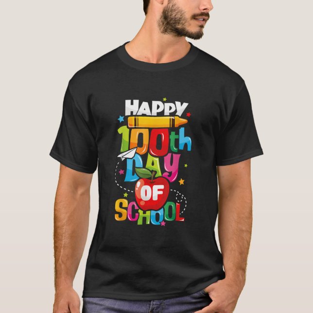 T-shirt Joyeux 100e jour d'école Enseignants 100 jours (Devant)