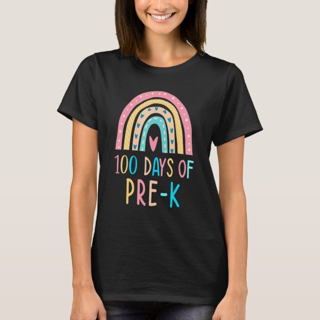 T-shirt Joyeux 100e jour d'école Maternelle Enseignant Élè (Devant)