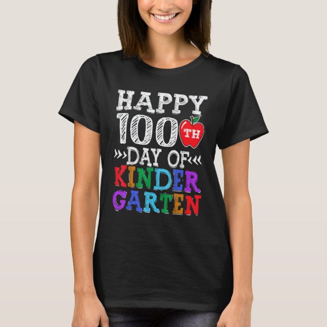 T-shirt Joyeux 100e jour d'école maternelle Enseignant ou  (Devant)