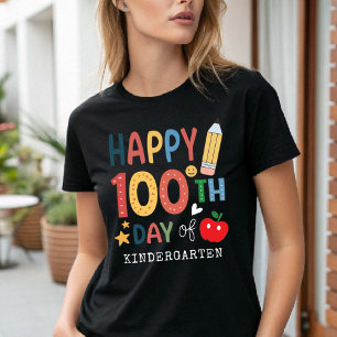 T-shirt Joyeux 100e jour d'école maternelle Professeur noi